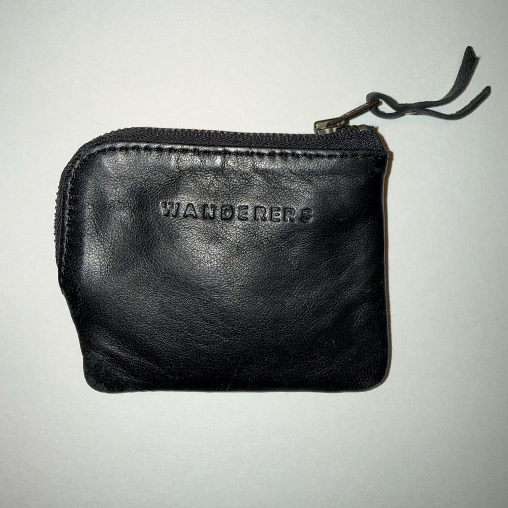 Wanderers Travel Co Black Leather Coin Purse Card Holder Wallet Pouch MMXIV